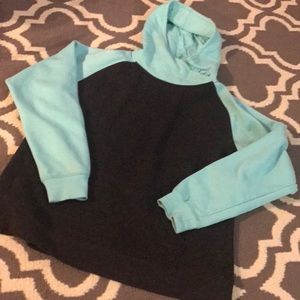 Turquoise and dark grey hoody
